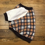 フレブル服　Mサイズ ラグラントレーナー   オートミール杢×オレンジチャコール