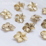 再販(( 6pcs )) 15mm 真鍮 ゴールド フラワー チャーム〔CH-072G〕