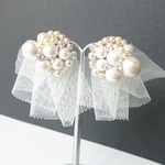 再…☆pearl pearl pearl ！ チュールキャッチピアス(イヤリング)