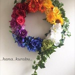 Ｓ様オーダーのカラフルリース◆造花・壁掛けリース◆