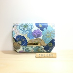 ラミネートの小さなお財布☆花柄(ブルー)