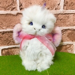 ちびドラちゃん 幻獣 ドラゴン リアルファー 天然石 ぬいぐるみ