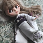 ネオブライスアウトフィット刺繍振袖 白狐＊白藤＊5点セット着物和風ドール服
