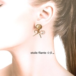 パールとリボンのピアス/イヤリング