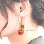 桜ハートのチェリーピアス/イヤリング