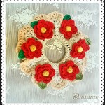 【再販】コットン椿シュシュ