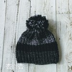 [在庫処分]ボーダー柄模様編みニット帽(キッズ用 小)