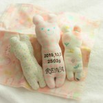 ＊送料無料＊にぎにぎドール3体セット　名入　記念　プレゼント　出産祝い　スタイ　女の子