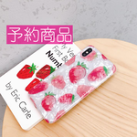 [k075] シェルデザインイチゴ柄 iPhoneケース