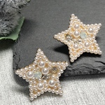 パール　ビジュー　スター　星　ピアス