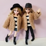 ボアコート. リカちゃんブライスの洋服(着せ替え服)