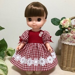 ソランちゃんメルちゃん赤チェックワンピース