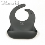 Silicone bib【charcoal】