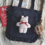 くまさん フリルトートバッグ 