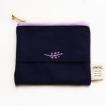 ティッシュポーチ：ラベンダーの刺繍