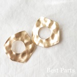 2pcs ピアスパーツ 不規則 ヴィンテージ風 マットゴールド