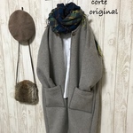 SALE20％OFF:限定1点::二重接結::上質カシミアウール ::モカベージュ::シンプルゆったり暖かコート￥9800➡￥7840
