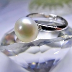 淡水パールの1粒リング