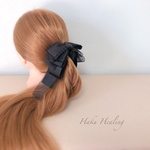 再販♡ 可憐で上品♡ブラックフリル バナナクリップ