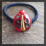 選べる 真っ赤なてんとう虫のガラスボタンのアクセサリー