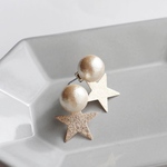 2way／星とコットンパールピアス♡パール♡上品♡ネジバネ♡涼しげ