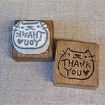 消しゴムはんこ★ニャンコＴＨＡＮＫＹＯＵ♥