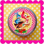 ☆レトロアニマルブリキ缶ケース/うさぎとアヒル☆