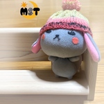 うさまろの毛糸のお帽子  刈安色系ピンク系