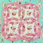 パッチワーク・ダブルウェディングミニキルトピンクドット