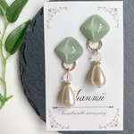 2way♡ ドロップパール クリア リングピアス