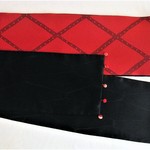 正絹兵児半巾帯（黒と赤）400㎝　兵児帯のような半巾帯のようなオリジナル品　