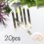 （20個）30mm両穴メタルプレート（ゴールド）
