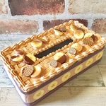 キャラメルチョコバナナケーキのティッシュボックスカバー