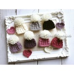 Wool:M＊ポンポン＊ミニチュアニット帽＊オーナメント＊ガーランド＊ハンドメイド＊かぎ針編み