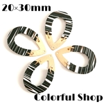 20×30mm  しずくチャーム ブラック系