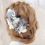 再販✨シルバー✨ヘッドドレス★ウエディング★ナチュラル★ガーデン★結婚式★花嫁★卒業式★ヘアアクセサリー★ヘッドパーツ★マタニティフォト★成人式