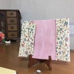 【送料無料】着物リメイク 小花柄×ピンク色無地 ブックカバー(新書)