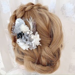 シルバーヘッドドレス★ウエディング★ナチュラル★ガーデン★結婚式★花嫁★卒業式★ヘアアクセサリー★ヘッドパーツ★マタニティフォト★成人式