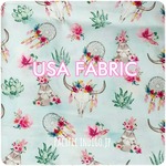 1ヤード Boho ドリームキャッチャー バッファロー柄  USA コットン生地 / 輸入生地