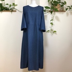 柔らかデニム🌱タックワンピース🌱ブルー