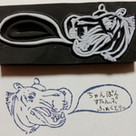 消しゴムはんこ カバの一言