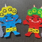 節分鬼刺繍ワッペン　小