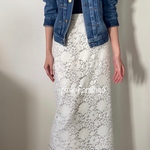 【送料無料】起毛レース　ロングタイトスカート(P)