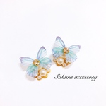 シフォンバタフライ ピアス イヤリング