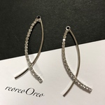 ラインストーンℓチャーム　シルバー