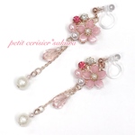 Petit  Cerisier 桜と雫 イヤリング