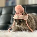 再販 【猫用 帽子】みぅちゃんのおしゃれポンポン帽子