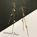 ロングメタルチェーンチャーム　リボン　