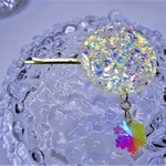 オーロラと雪の結晶のヘアピン