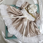 ぬいぐるみコスチューム　シャンパンゴールドレースもりもりドレス